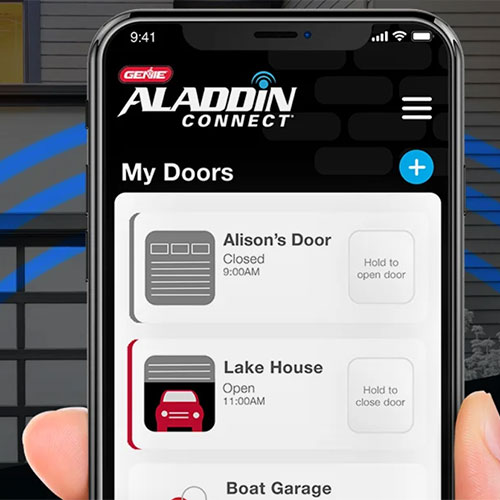Wi-Fi RetroFit Kit Control and monitor the status of your garage from anywhere using your smart device with Genie's Aladdin Connect®.